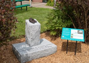 The Bronze Shoes at the Saint-Colomban City Hall are on the Global Irish Famine Way heritage trail.